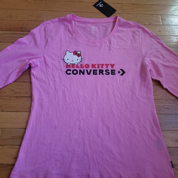 Converse Tops - Converse XL Pink Hello-Kitty Long Sleeve Shirt